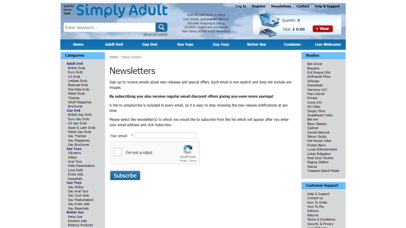 Simply Adult Newsletter - Amazing Newsletters