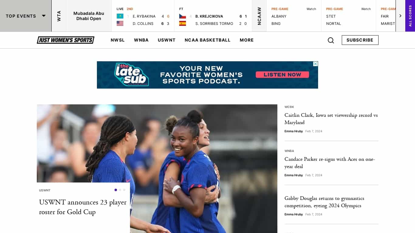 Just Women's Sports Newsletter - Amazing Newsletters