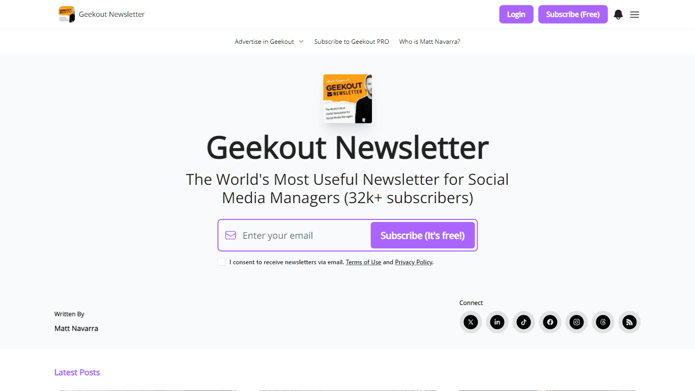 Geekout Newsletter