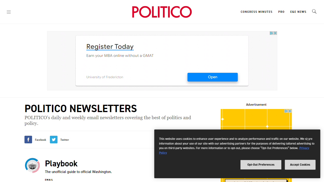 POLITICO Newsletters