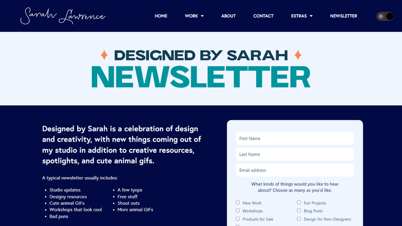 Designed by Sarah