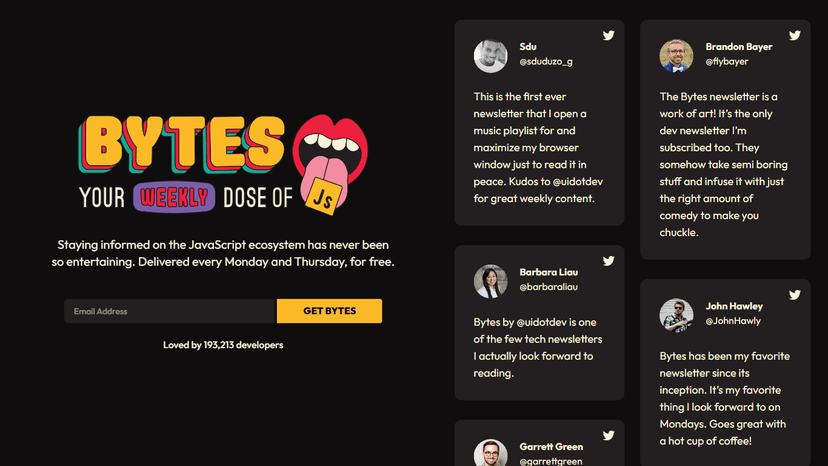 Bytes - The Best JavaScript Newsletter
